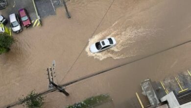 Chuva intensa alaga ruas, interrompe circulação de ônibus e adia prova de vestibular em Joinville