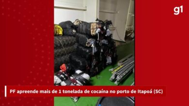 PF apreende 1 tonelada de cocaína após 2 dias de buscas em navio atracado em porto de SC