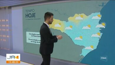 Semana em SC começa com ciclone no mar, tem sol entre nuvens e termina com tempestades, indica previsão