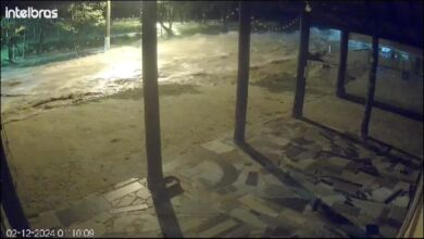 Tsunami meteorológico destrói ponte, derruba muros e árvores, e atinge casas no Sul de SC; VÍDEO