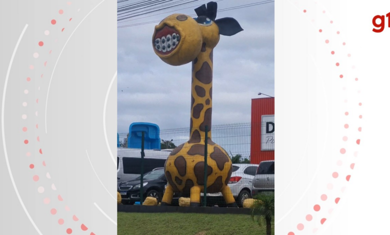 Estudante detona aparência de estátua de girafa em SC, e vídeo viraliza: 'Coisa mais feia que já vi'