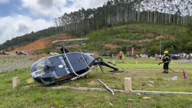 Helicóptero cai com cinco pessoas a bordo em SC