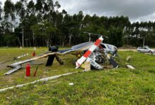 Helicóptero que caiu em SC tinha 4 turistas, um piloto e faria voo panorâmico da região