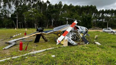 Helicóptero que caiu em SC tinha 4 turistas, um piloto e faria voo panorâmico da região