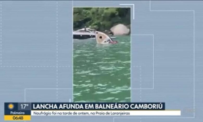 Lancha afunda com grupo a bordo em praia de Balneário Camboriú; VÍDEO | Santa Catarina